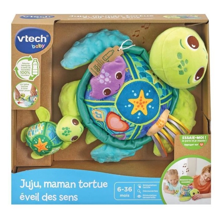 VTECH BABY - Juju, Maman Tortue - Éveil des Sens (Bouteilles Plastiqu