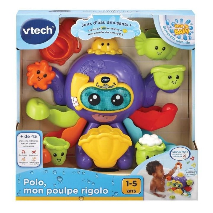 VTECH BABY - Jouet de Bain - Polo, Mon Poulpe Rigolo
