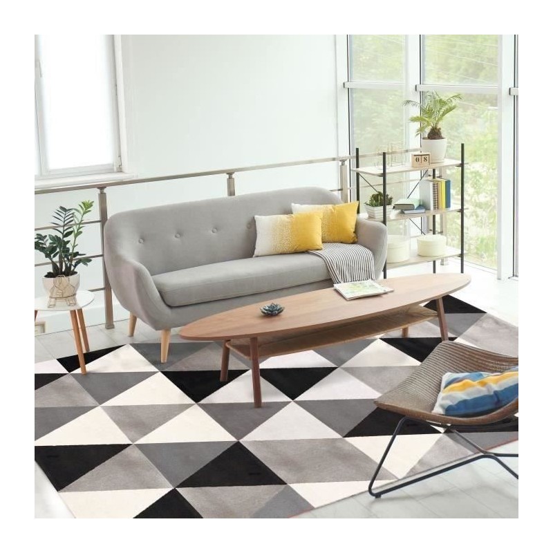 TAO SCANDI Tapis de salon - 190 x 290 cm - Polypropylene - Noir