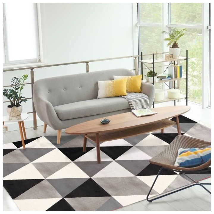 TAO SCANDI Tapis de salon - 190 x 290 cm - Polypropylene - Noir