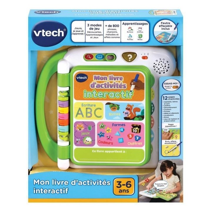 VTECH - Mon Livre D'activités - J'écris, Je Joue, J'apprends