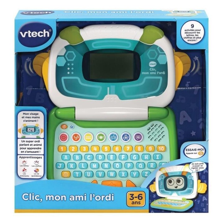 VTECH - Clic, mon Ami l'Ordi - Vert - Ordinateur Éducatif Enfant