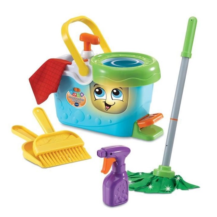 VTECH - 1,2,3 Imite-Moi - P'tit Chariot de Ménage Magi'clean - Jouet