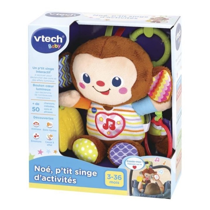 VTECH BABY - Jouet d'Eveil - Noé, P'tit Singe d'Activités