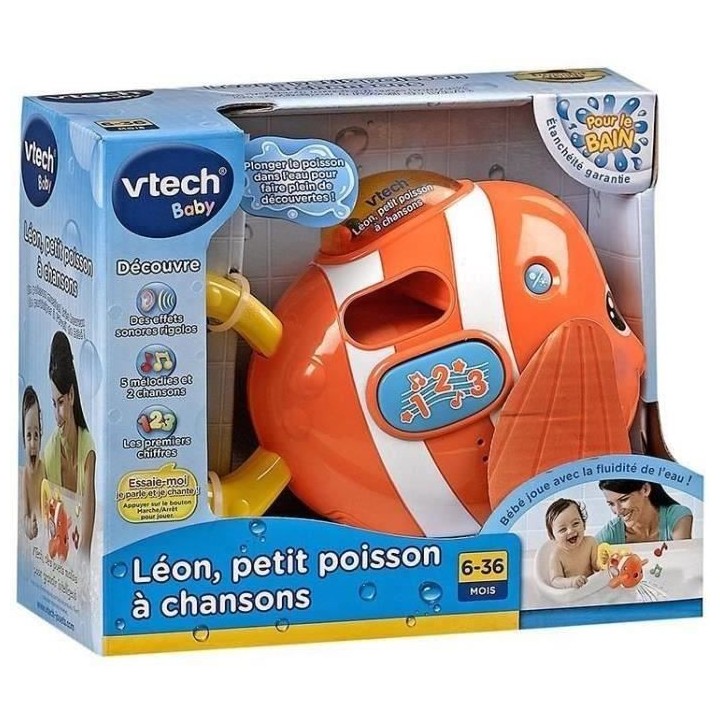VTECH BABY - Jouet de Bain - Léon, P'tit Poisson a Chansons