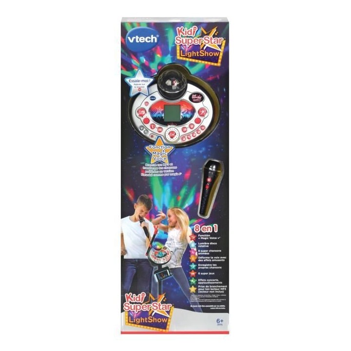 VTECH - Kidi Superstar Lightshow Noir - Micro Karaoké Enfant