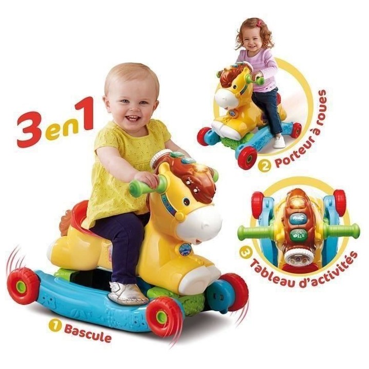 VTECH BABY - Porteur a Bascule - P'Tit Galop, Mon Poney Basculo 2en1 -