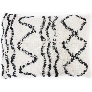 Coussin berbere Ethno - 40 x 60 cm - Beige naturel et noir