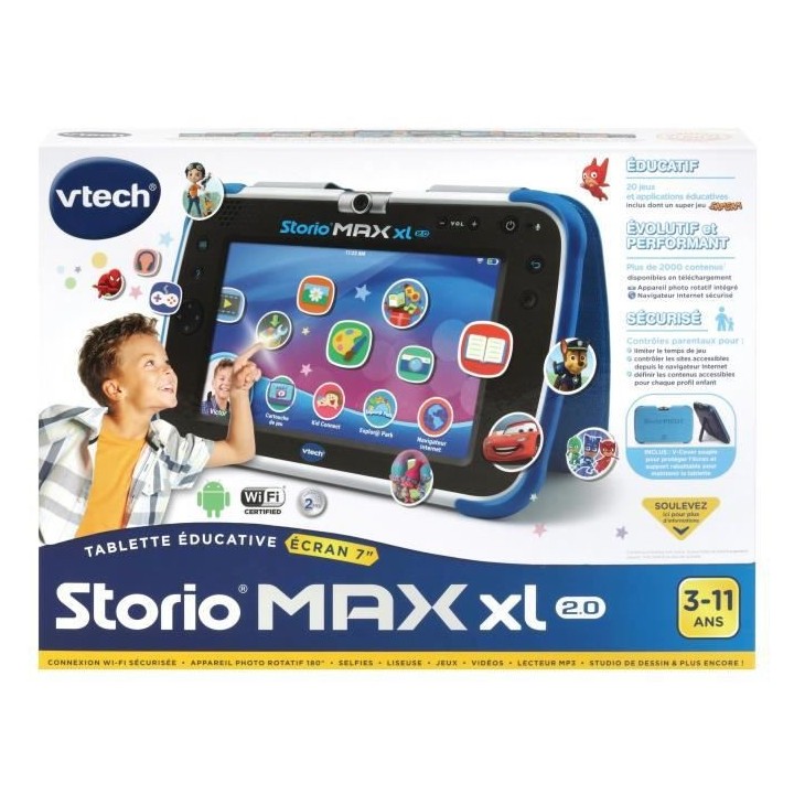 VTECH - Console Storio Max XL 2.0 7 Bleue - Tablette Éducative Enfant