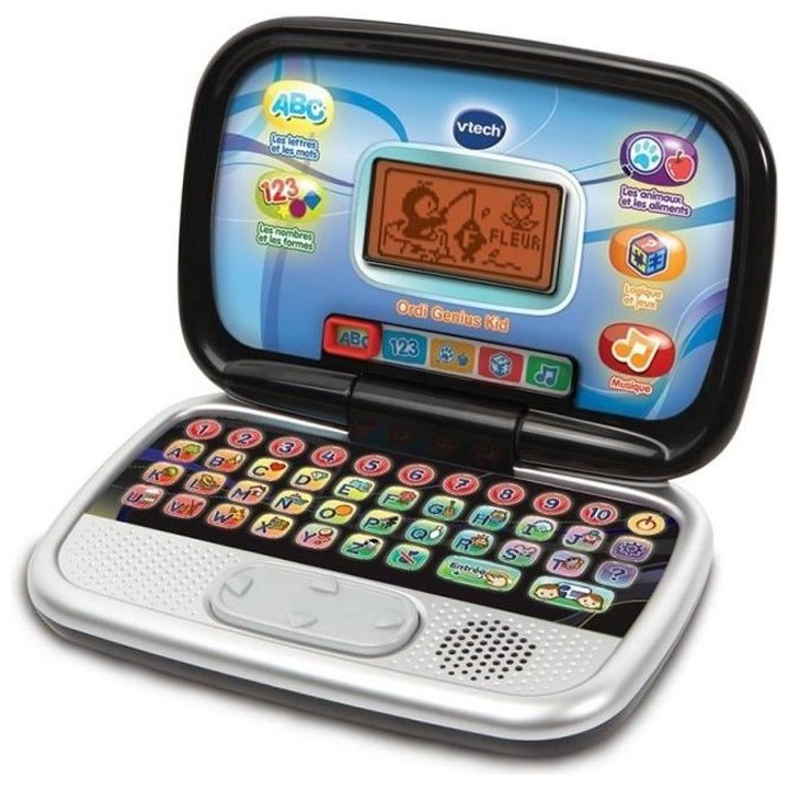 VTECH - Ordi Genius Kid - Noir - Ordinateur Interactif Enfant