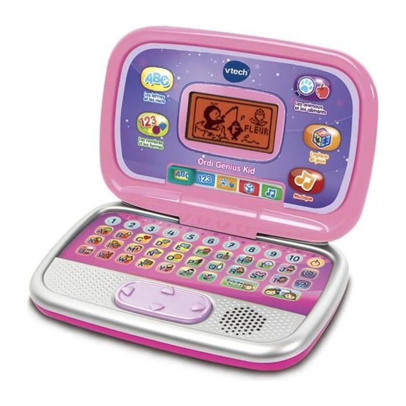 VTECH - Ordi Genius Kid - Rose - Ordinateur Interactif Enfant