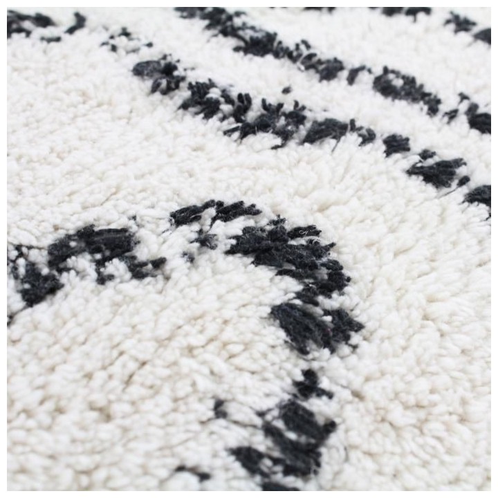 Coussin berbere Ethno - 40 x 60 cm - Beige naturel et noir