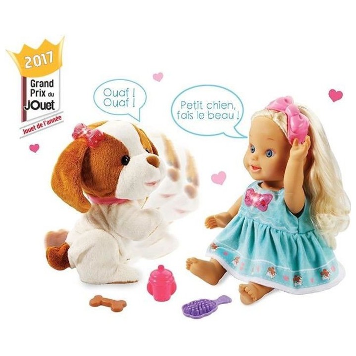 VTECH - Little Love - Lou Joue avec son Toutou - Poupée Interactive