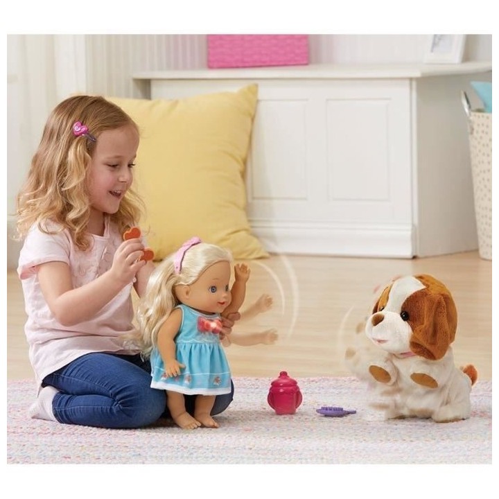 VTECH - Little Love - Lou Joue avec son Toutou - Poupée Interactive