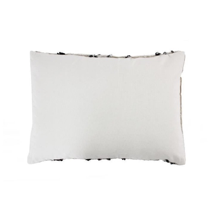 Coussin berbere Ethno - 40 x 60 cm - Beige naturel et noir