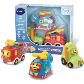 VTECH - Tut Tut Bolides - Coffret Trio Secours (Pompiers + Tracteur +