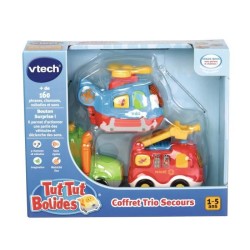 VTECH - Tut Tut Bolides - Coffret Trio Secours (Pompiers + Tracteur + Helico)