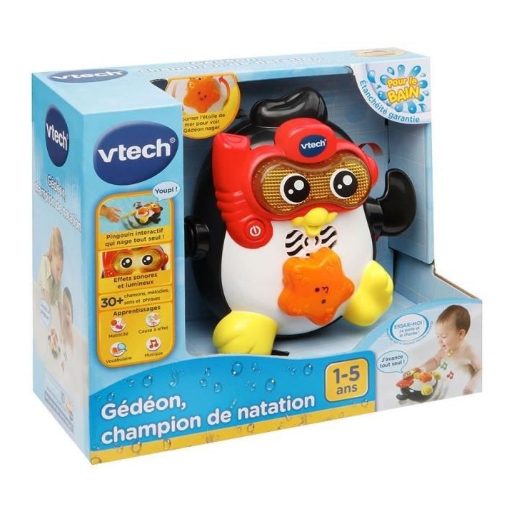 VTECH BABY - Jouet de Bain - Gédéon, Champion de Natation