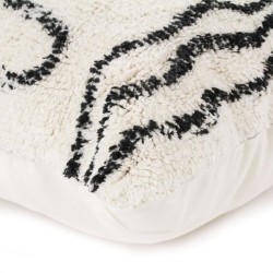 Coussin berbere Ethno - 60 x 80 cm - Beige naturel et noir