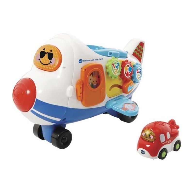 VTECH - Tut Tut Bolides - Mon Super Avion Cargo 2 en 1 + Timon, le P'ti Avion