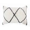 Coussin berbere Box - 60 x 80 cm - Blanc naturel et noir