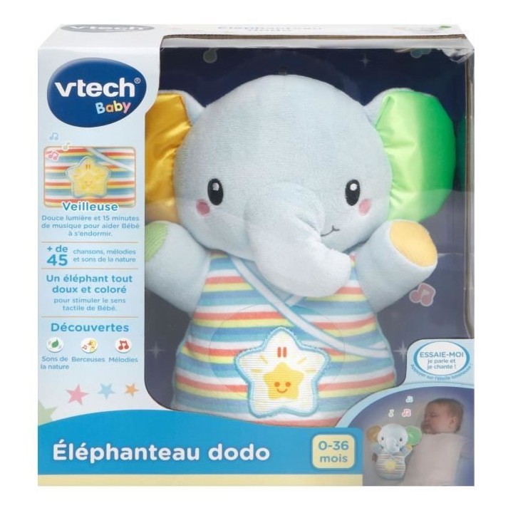 VTECH BABY - Veilleuse Elephanteau Dodo Bleu