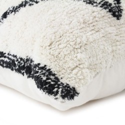 Coussin berbere Box - 60 x 80 cm - Blanc naturel et noir