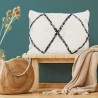 Coussin berbere Box - 60 x 80 cm - Blanc naturel et noir