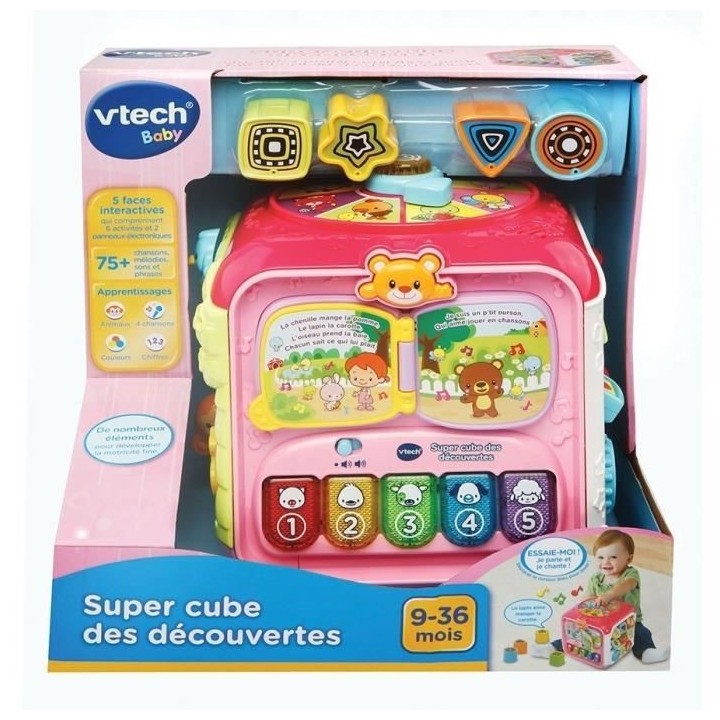 VTECH BABY - Super Cube Des Découvertes Rose