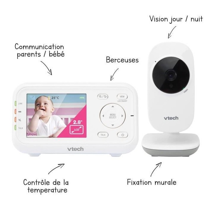 VTECH - Babyphone Vidéo Clear - BM3255