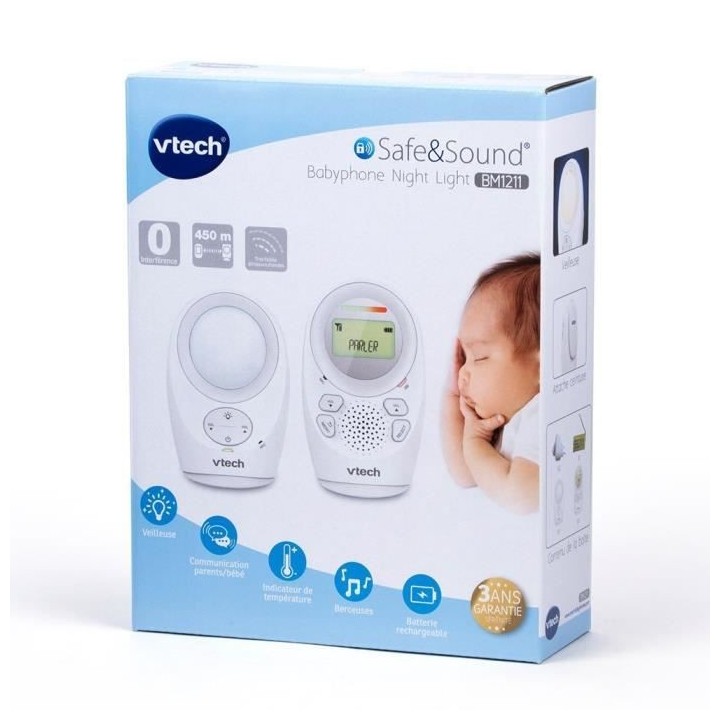 VTECH - Babyphone Audio Night Light et Veilleuse - BM1211
