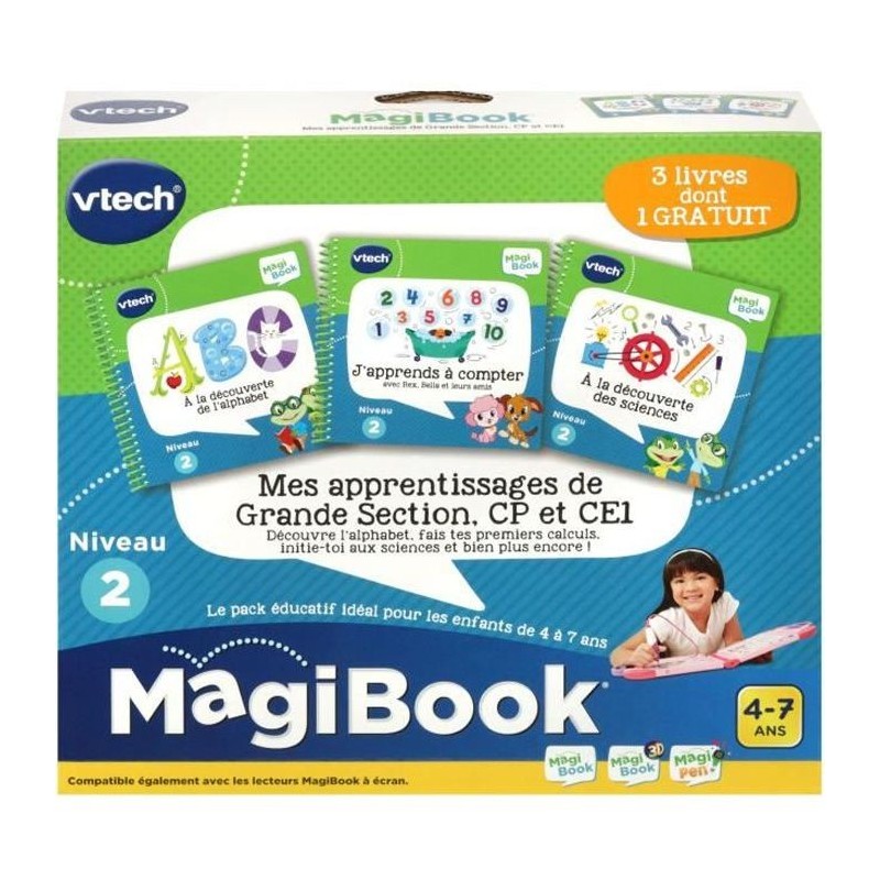 VTECH - Livre Interactif Magibook - Mes Apprentissages de Grande Section, CP et CE1