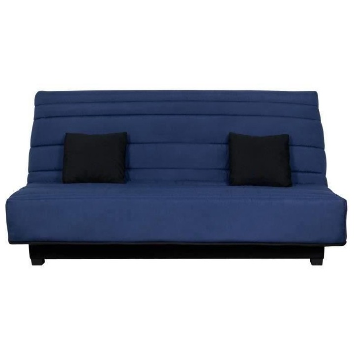 DUNLOPILLO Banquette Clic clac- Tissu Marine + 2 coussins Noir - L 194