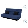 DUNLOPILLO Banquette Clic clac- Tissu Marine + 2 coussins Noir - L 194 x P 98 x H 102 cm - Made in France - ALEX