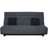 DUNLOPILLO Banquette Clic clac - Tissu Gris + 2 coussins Noir - L 194 x P 98 x H 102 cm - Made in France - ALEX