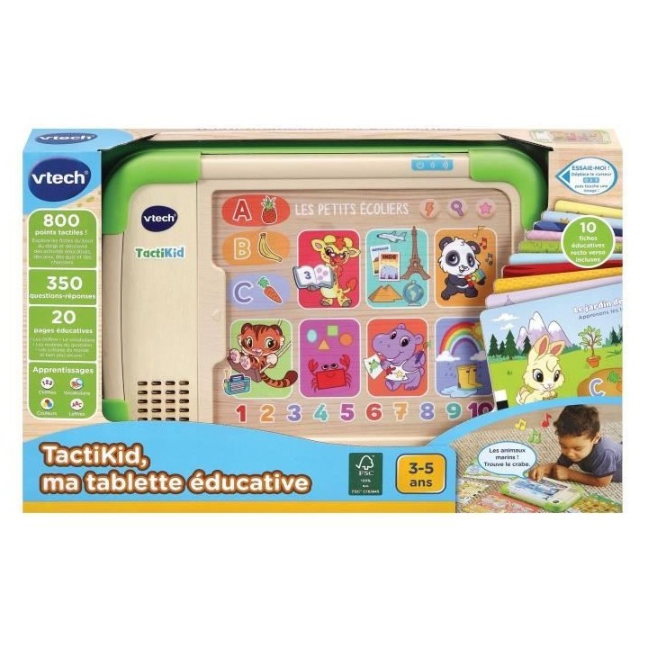 VTECH - Tactikid, ma Tablette Educative - Jouet Bois FSC