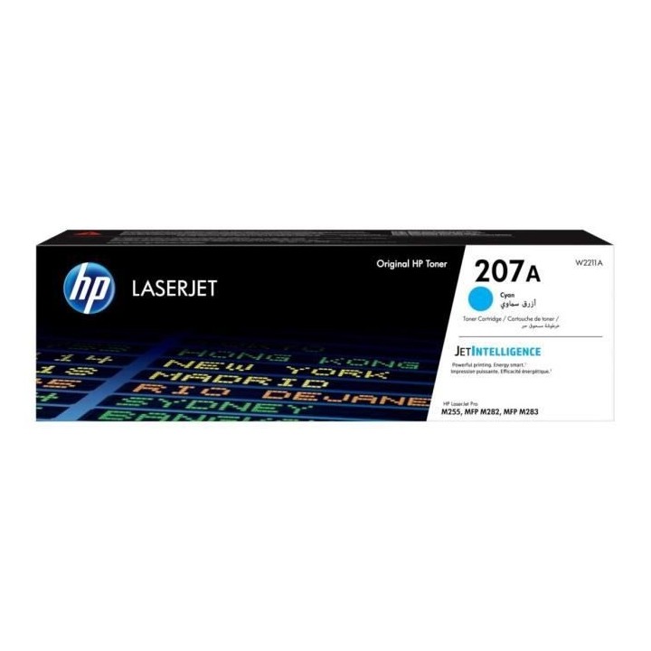 HP 207A Cartouche de toner cyan LaserJet authentique (W2211A) pour HP