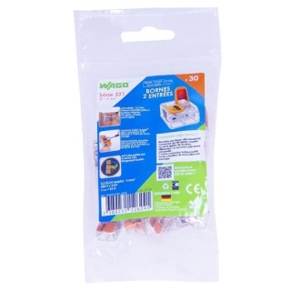 WAGO Sachet de 10 bornes 8 entrées Ø 2,5 mm² Série 2273
