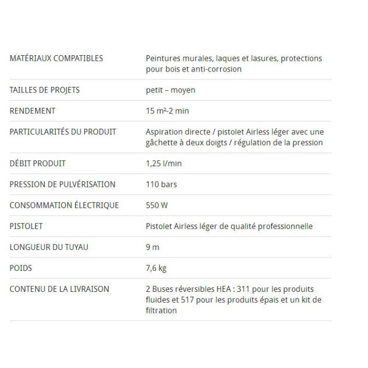Wagner Airless HEA Control Pro 250M Pistolet a peinture Airless