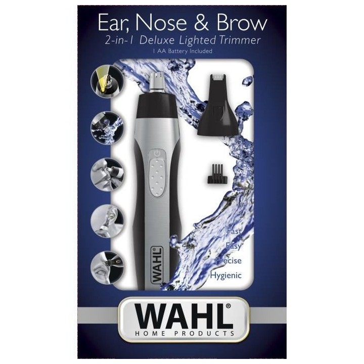 WAHL Tondeuse nez oreille Ear, Nose & Brow Trimmer 2 in 1 Deluxe Light