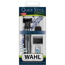 WAHL 05604-035 - Tondeuse multifonction Quick Style Lithium - A pile avec tetes rinçables a l'eau - Retouches de précision