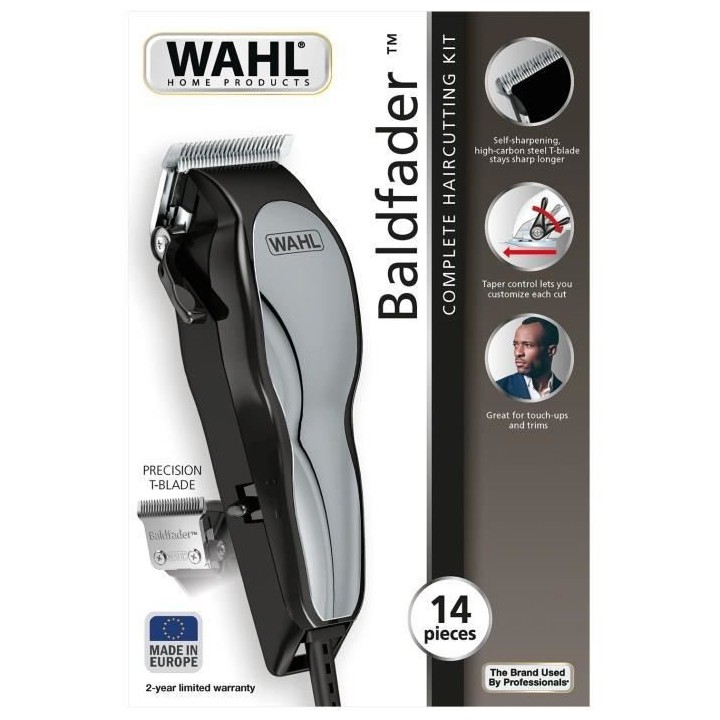 WAHL 20107.0460 Tondeuse cheveux Baldfader - Tondeuse filaire - Foncti
