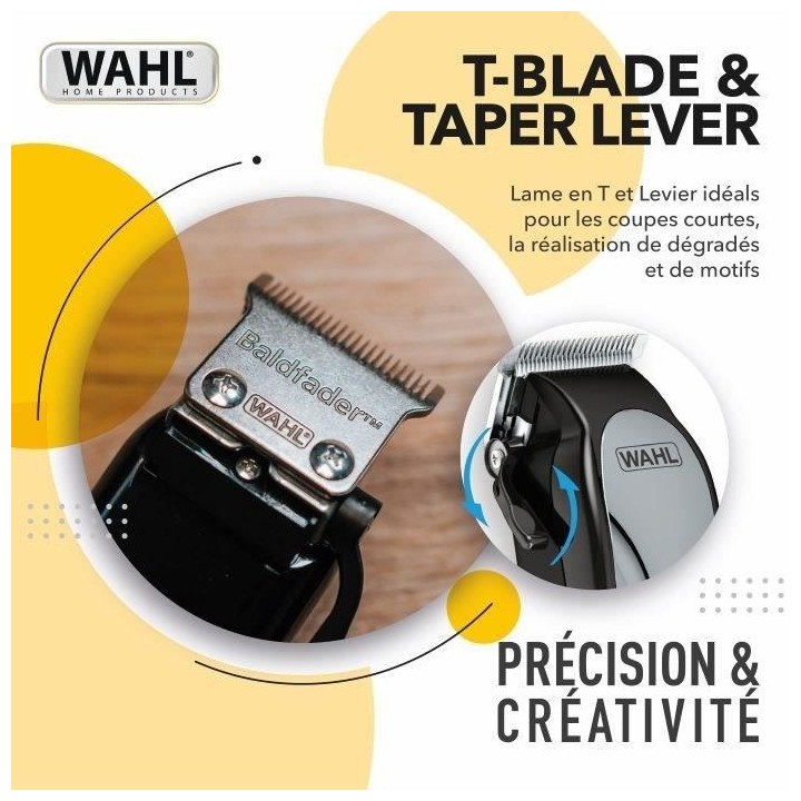 WAHL 20107.0460 Tondeuse cheveux Baldfader - Tondeuse filaire - Foncti