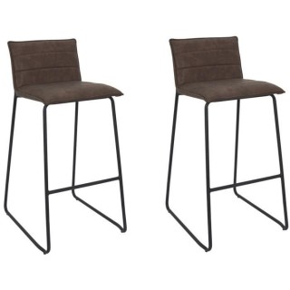 Lot de 2 tabourets de bar - Marron - L 50 x 41,5 x H 93 cm - WARREN