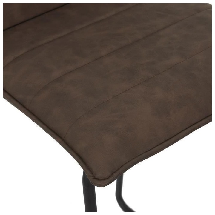 Lot de 2 tabourets de bar - Marron - L 50 x 41,5 x H 93 cm - WARREN