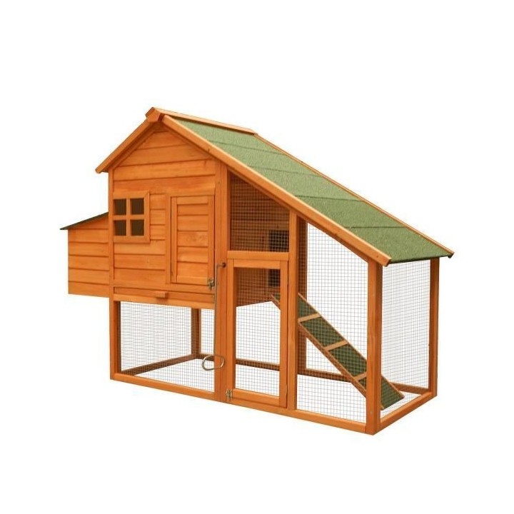 Poulailler en sapin - bois et Métal - 172 x 65 x 120 cm - 2 a 4 poule