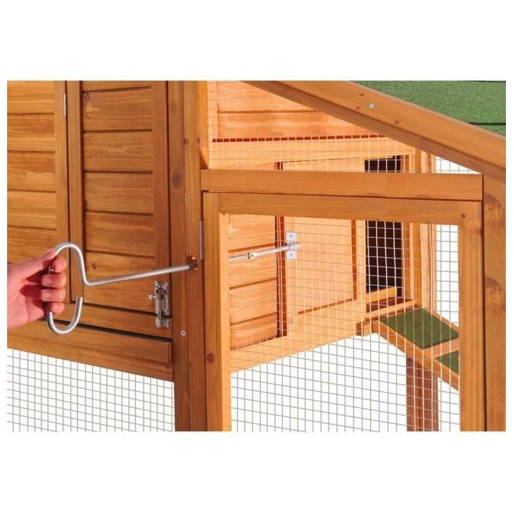 Poulailler en sapin - bois et Métal - 172 x 65 x 120 cm - 2 a 4 poule