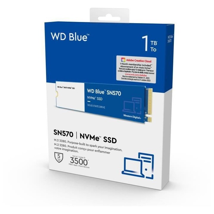 Disque SSD Interne - WD - SN570 NVMe - 1TB - (WDS100T3B0C)