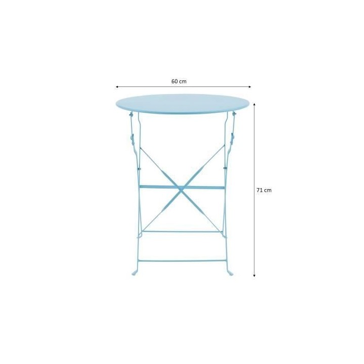 Ensemble de jardin bistrot 2 personnes - Table ronde 60 cm avec 2 chai