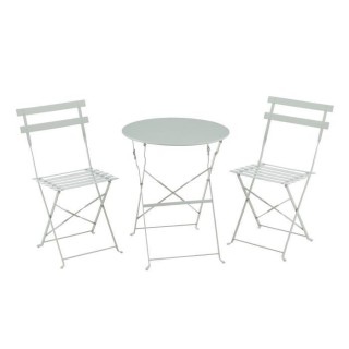 Set bistrot 2 personnes - Table ronde 60 cm avec 2 chaises - Acier the